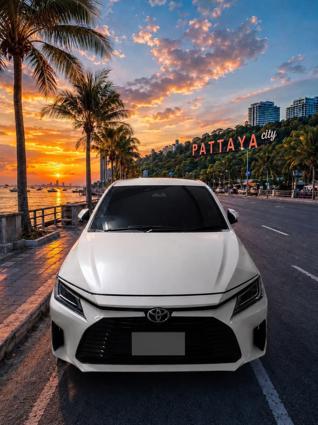 White Toyota sedan